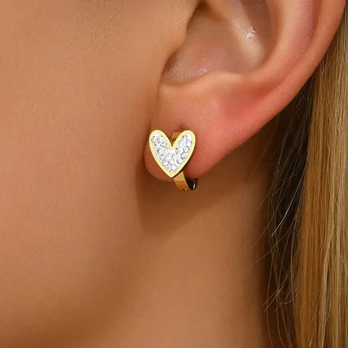 Charming Mini Heart Hoops - 18K Gold Plated, Waterproof & Hypoallergenic