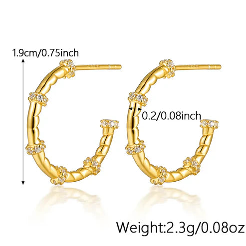 Gold Classic Hoop Earrings - 18K Gold Plated, Waterproof & Hypoallergenic