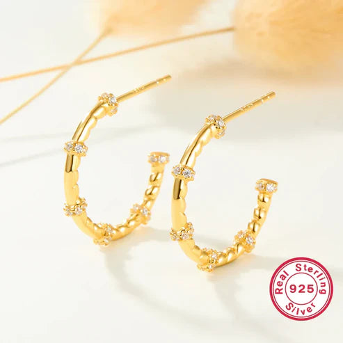 Gold Classic Hoop Earrings - 18K Gold Plated, Waterproof & Hypoallergenic