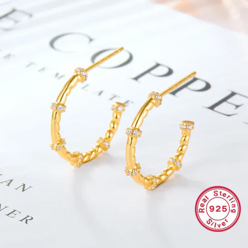 Gold Classic Hoop Earrings - 18K Gold Plated, Waterproof & Hypoallergenic