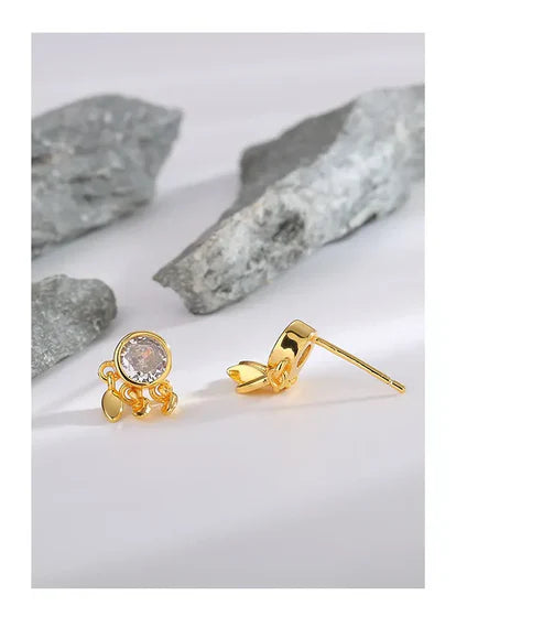 Gold Chime Ear Studs - 18K Gold Plated, Waterproof & Hypoallergenic